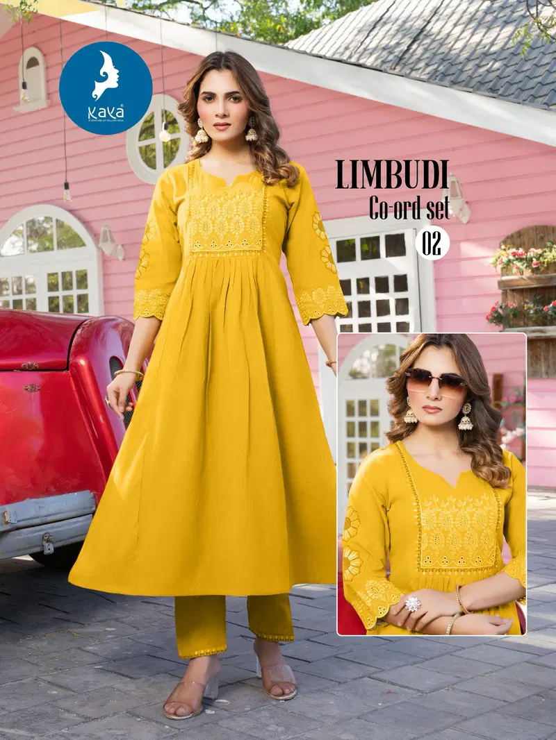 Limbudi By Kaya Cotton Flex Co Ord Set Kurti With Bottom Orders In India